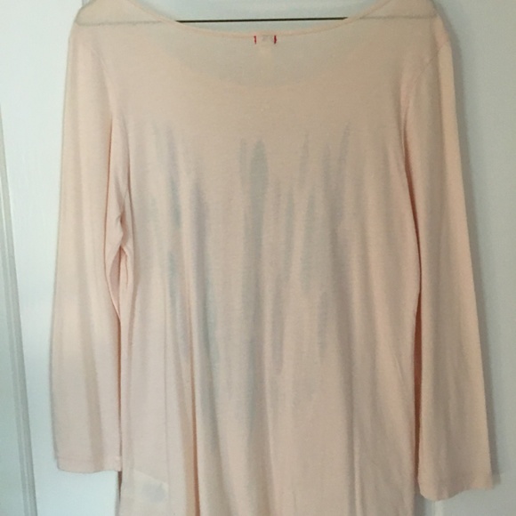 Anthropologie feather print 3/4 sleeve, pale pink (S) - Picture 6 of 6